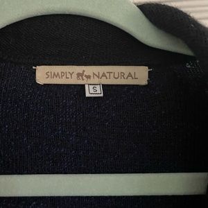 Simply natural sweater/ dress size small. Wool blend. Cobalt blue and black